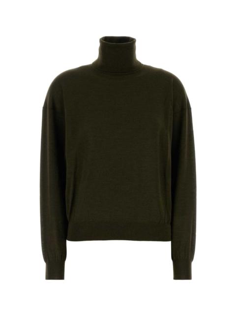 Olive Green Cashmere Blend Sweater