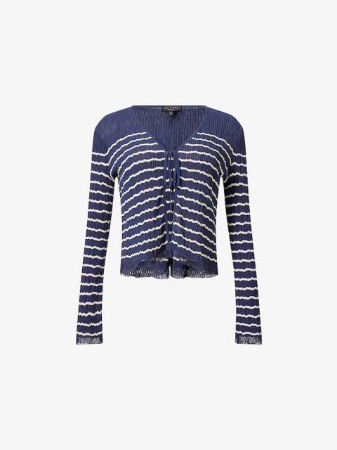 rag & bone Chiara Striped Cotton-Blend Cardigan