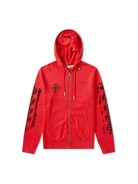 Off-White Off-White Impressionism Hooded Sweatshirt 'Red' OMBE001R190030152010