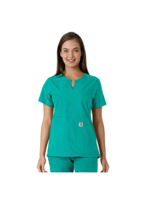Carhartt Women's Force Essentials Notch Neck Tunic Knit Panel Scrub Top