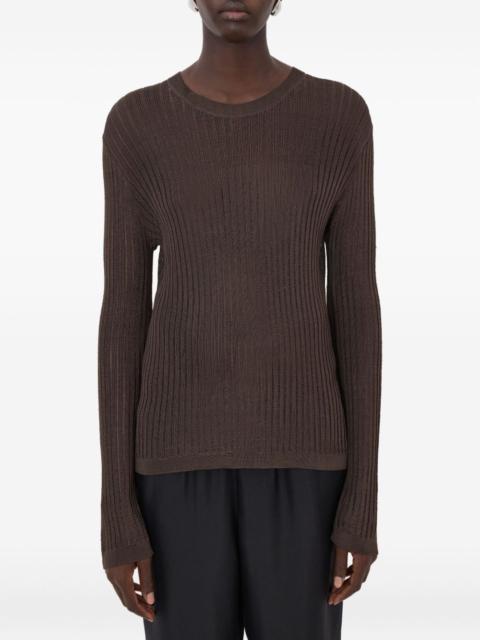 Loulou de Saison Hedora ribbed semi-sheer jumper