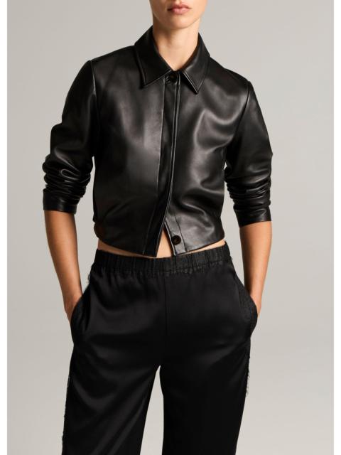 Vince Leather Cropped Jacket