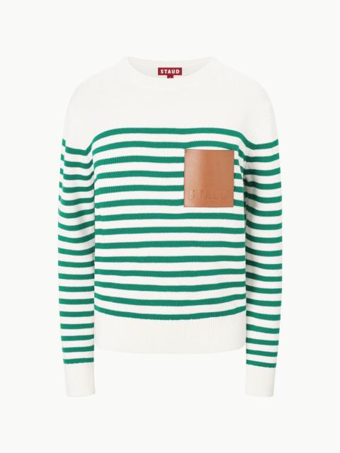 STAUD SUNSET SWEATER VERT BRETON STRIPE