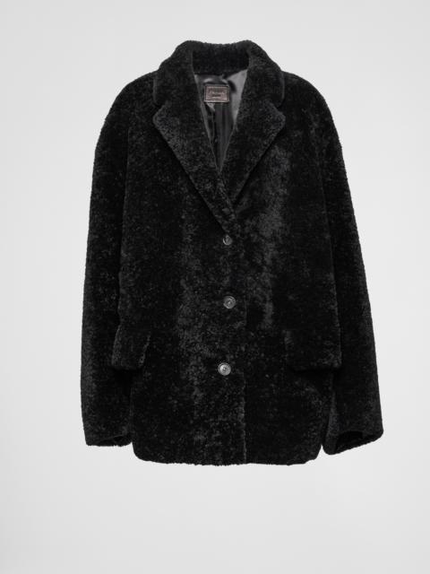 Shearling caban jacket