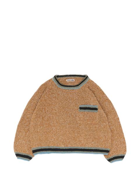 Story mfg. Bulb chest-pocket ribbed-trim sweater