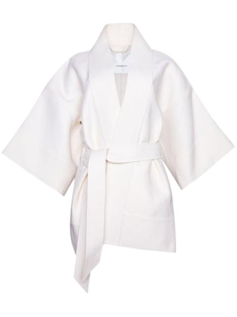 WARDROBE.NYC wrap-design short coat