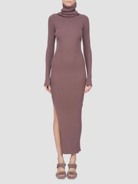 Rick Owens Women's Rib-Knit Turtleneck Maxi Dress - Grape