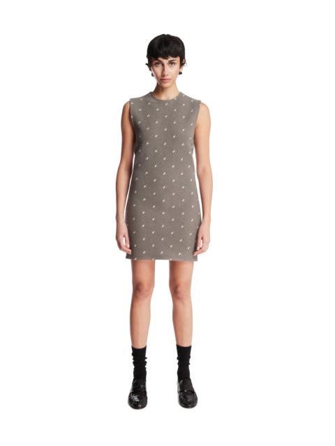 RIER Gray Wool Short Embroidered Dress