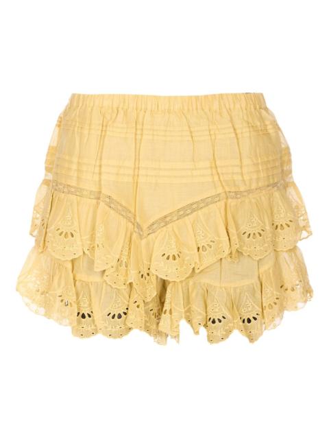 Isabel Marant Étoile Jocadia embroidered ruffled mini skirt
