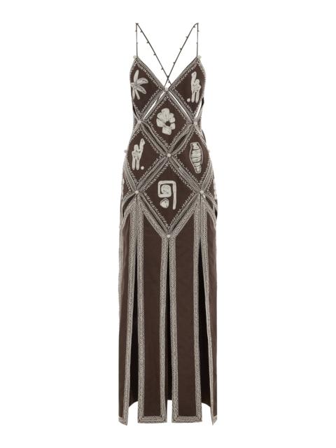 ALÉMAIS Leandra Corded Slip Midi Dress