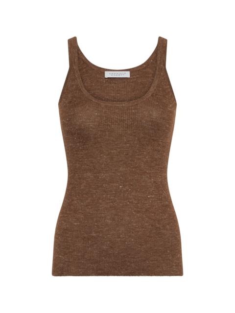 GABRIELA HEARST Cinxia Knit Tank Top in Chestnut Cahmere Silk with Hemp