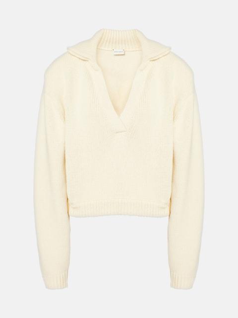 MAGDA BUTRYM Cropped cotton-blend polo sweater