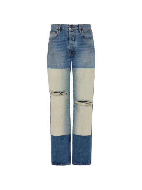Maison Margiela distressed-detail patchwork denim jeans