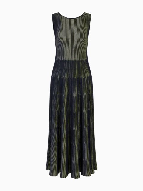 EMPORIO ARMANI Dress with flared hem and wide-spaced rib flounce