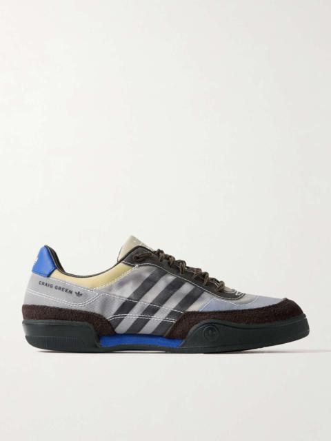 + Craig Green Squash Polta AKH printed mesh, suede and leather sneakers