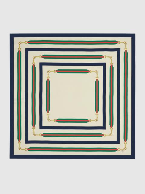 GUCCI Interlocking G Horsebit silk scarf