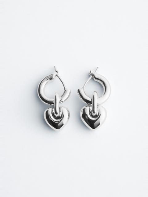 & Other Stories Heart-Pendant Hoop Earrings