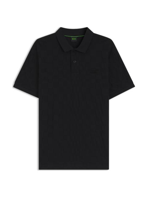 BOSS PORSCHE X BOSS POLO SHIRT IN JACQUARD-PATTERNED COTTON