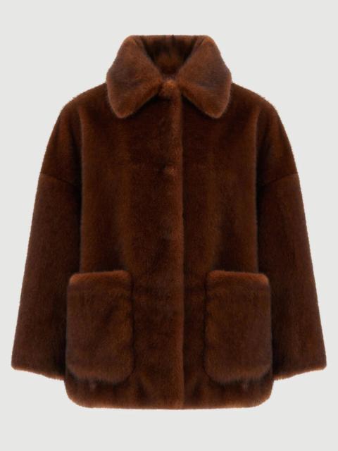 Herno SHORT COAT IN MINK- EFFECT FUR-TOUCH FABRIC