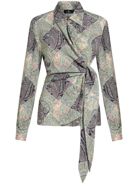 Etro patchwork-print wraparound-style shirt