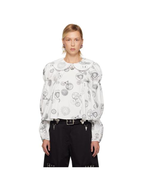 Chopova Lowena White Willa Stamped Blouse