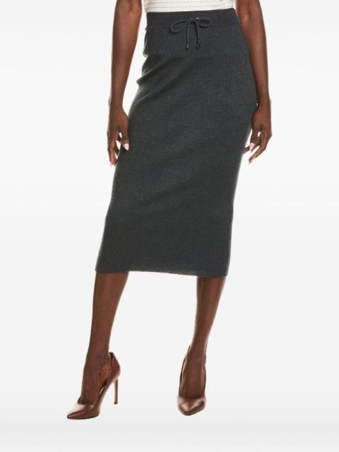 Brunello Cucinelli ribbed drawstring-waist skirt