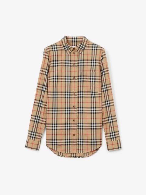 Burberry Check Stretch Cotton Shirt