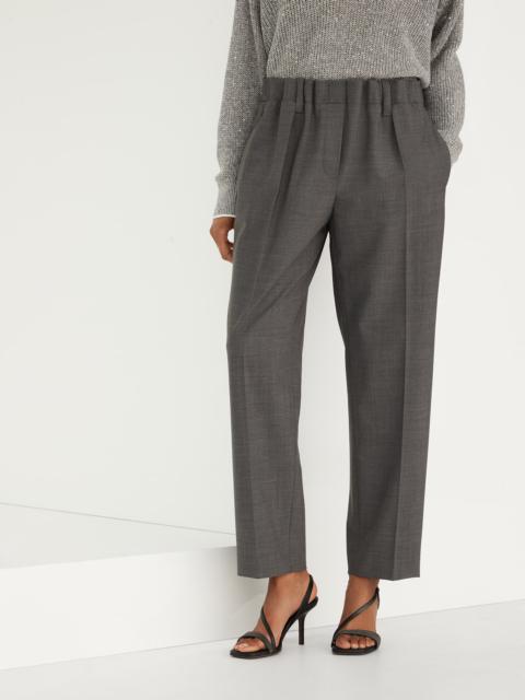 Tropical luxury wool cigarette trousers