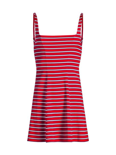 Alice + Olivia Women's Julia Shadow Striped Minidress - Teakwood Chili Pepper