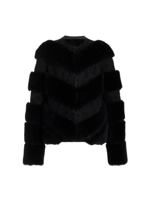 GABRIELA HEARST Carys Jacket in Black Suede with Shearling