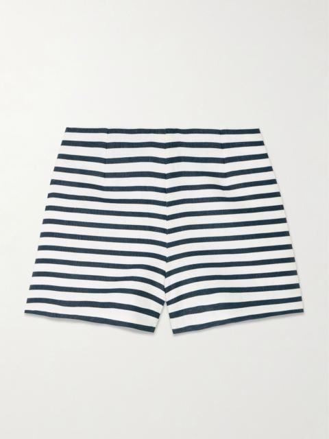 FAITHFULL Lila striped linen shorts Navy
