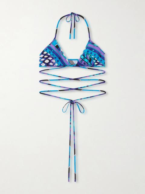 PUCCI Printed Triangle Bikini Top