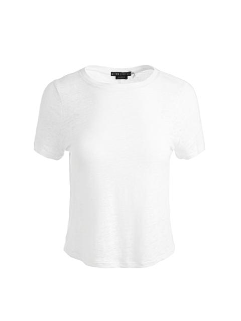 Alice + Olivia CINDY CROPPED LINEN TEE