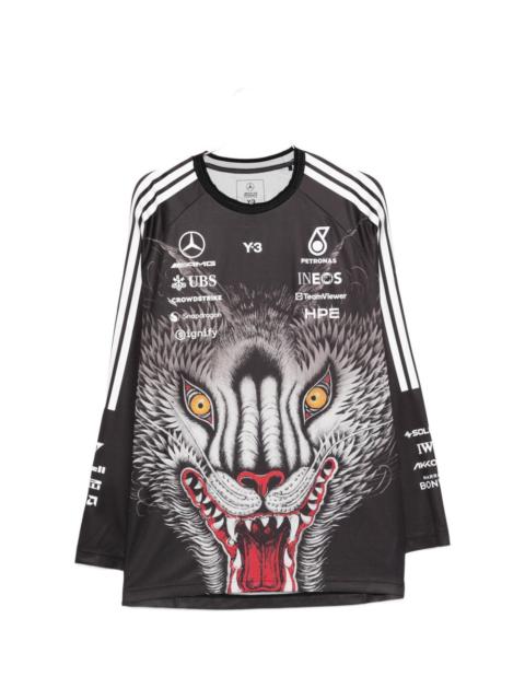 Y-3 x Mercedes-AMG Petronas F1 printed striped top