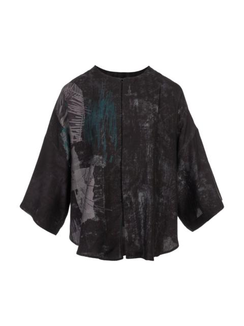 Y's Abstract Print Half Sleeve Blouse