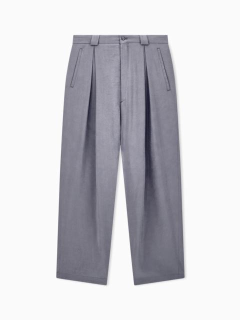 GIORGIO ARMANI OVERSIZED TROUSERS IN A WASHED SILK BLEND