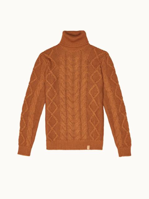 Tod's POLO NECK JUMPER - ORANGE