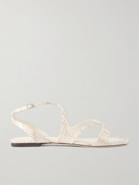JIMMY CHOO Ayla snake-effect leather sandals Snake print