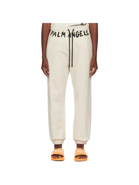 Palm Angels Off-White Faded Sweatpants