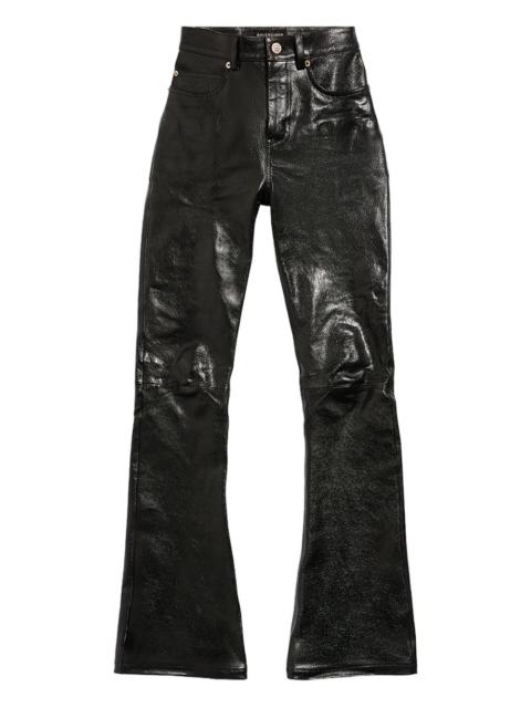 BALENCIAGA flared leather trousers