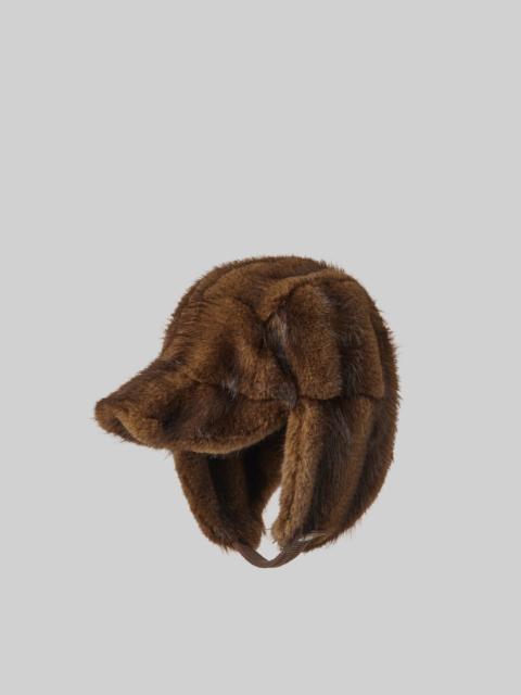 The Frankie Shop Freccia Faux Fur Aviator Hat - Brown
