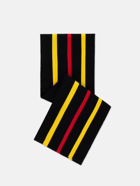 J. PRESS MADE-IN-ENGLAND BLACK, YELLOW & RED WOOL SCHOOLBOY MUFFLER