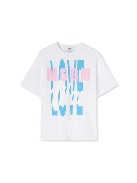 T-Shirt with "MSGM love Milano" graphic