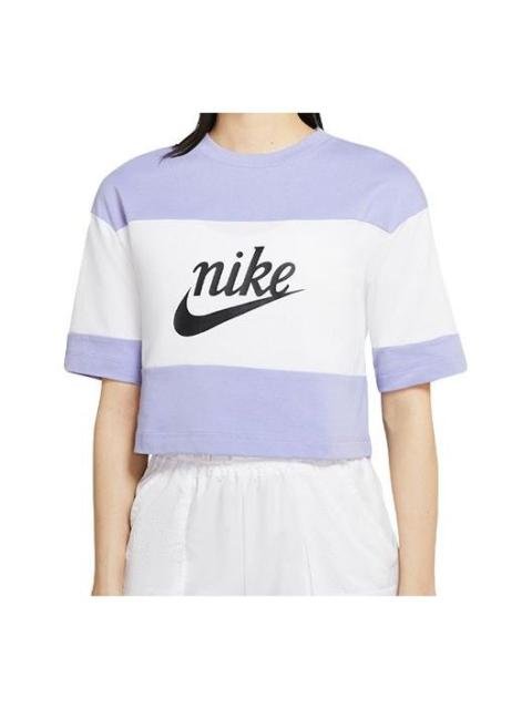 Nike Colorblock Version Round Neck Short Sleeve Tops Purple Light purple CK1302-100
