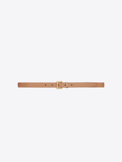 cassandre thin belt with square buckle in vegetable-tanned leather