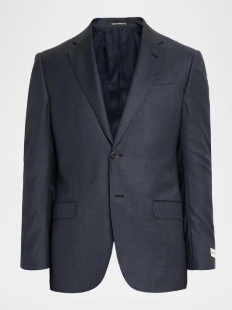 EMPORIO ARMANI Men's 130's Wool Petite Check G Line Two-Piece Suit