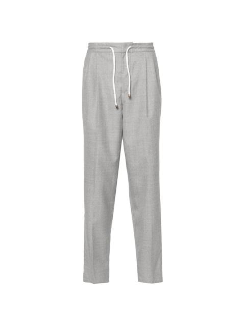 Brunello Cucinelli pressed-crease wool trousers