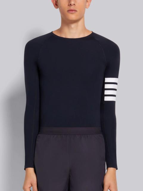 Thom Browne Navy Piece-dyed Interlock 4-Bar Compression Tee