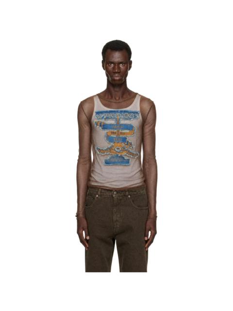Y/Project Brown 'Paris' Best' Mesh T-shirt