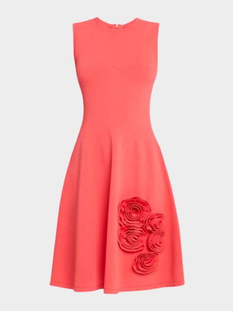 LELA ROSE Rose Knit Sleeveless A-Line Dress